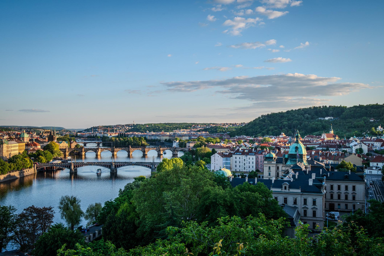 Panoramic view of Prague from Letná Park